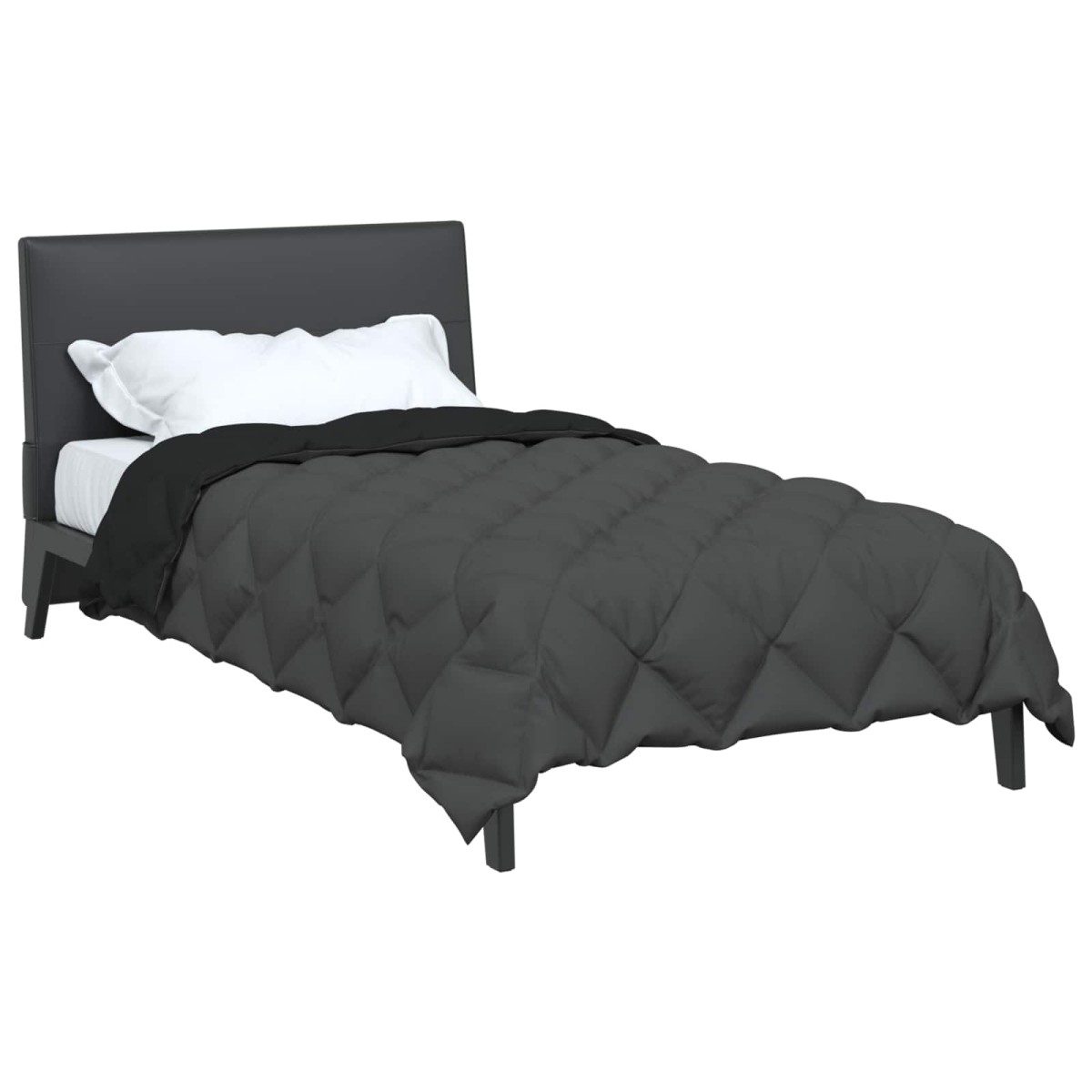 vidaXL Χειμερινό Παπλωματοθήκη 135 x 220 εκ. 450 gsm Μαύρο και Ανθρακί