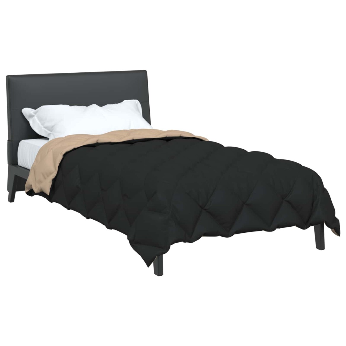 vidaXL Χειμερινό Παπλωματοθήκη 140 x 200 cm 450 gsm Μαύρο και Ταμπά