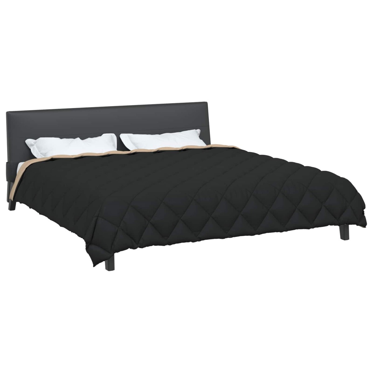 vidaXL Χειμερινό Παπλωματοθήκη 200 x 220 cm 450 gsm Μαύρο και Ταμπά