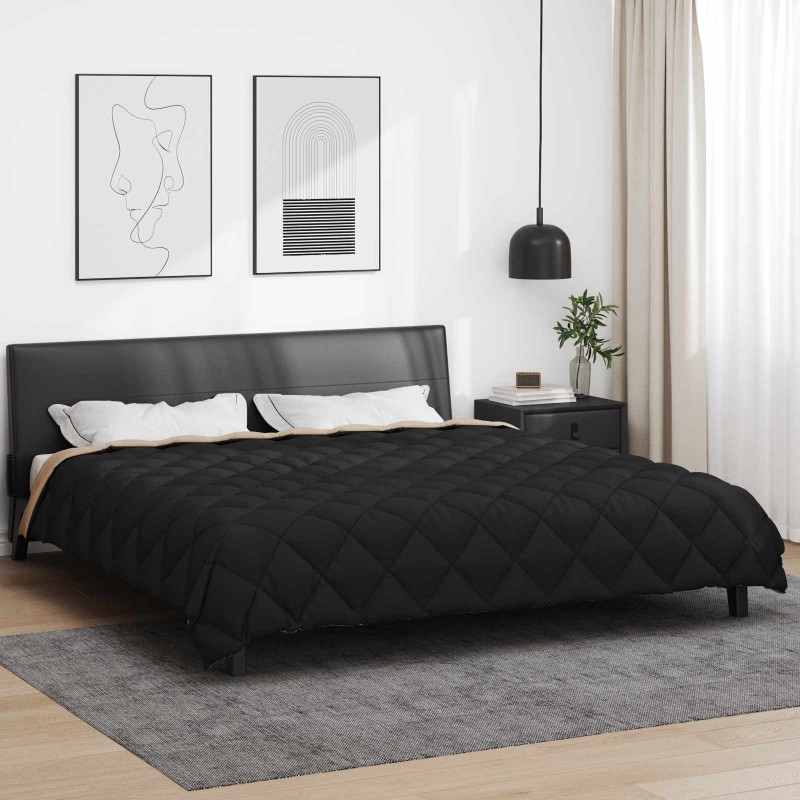 vidaXL Χειμερινό Παπλωματοθήκη 200 x 220 cm 450 gsm Μαύρο και Ταμπά