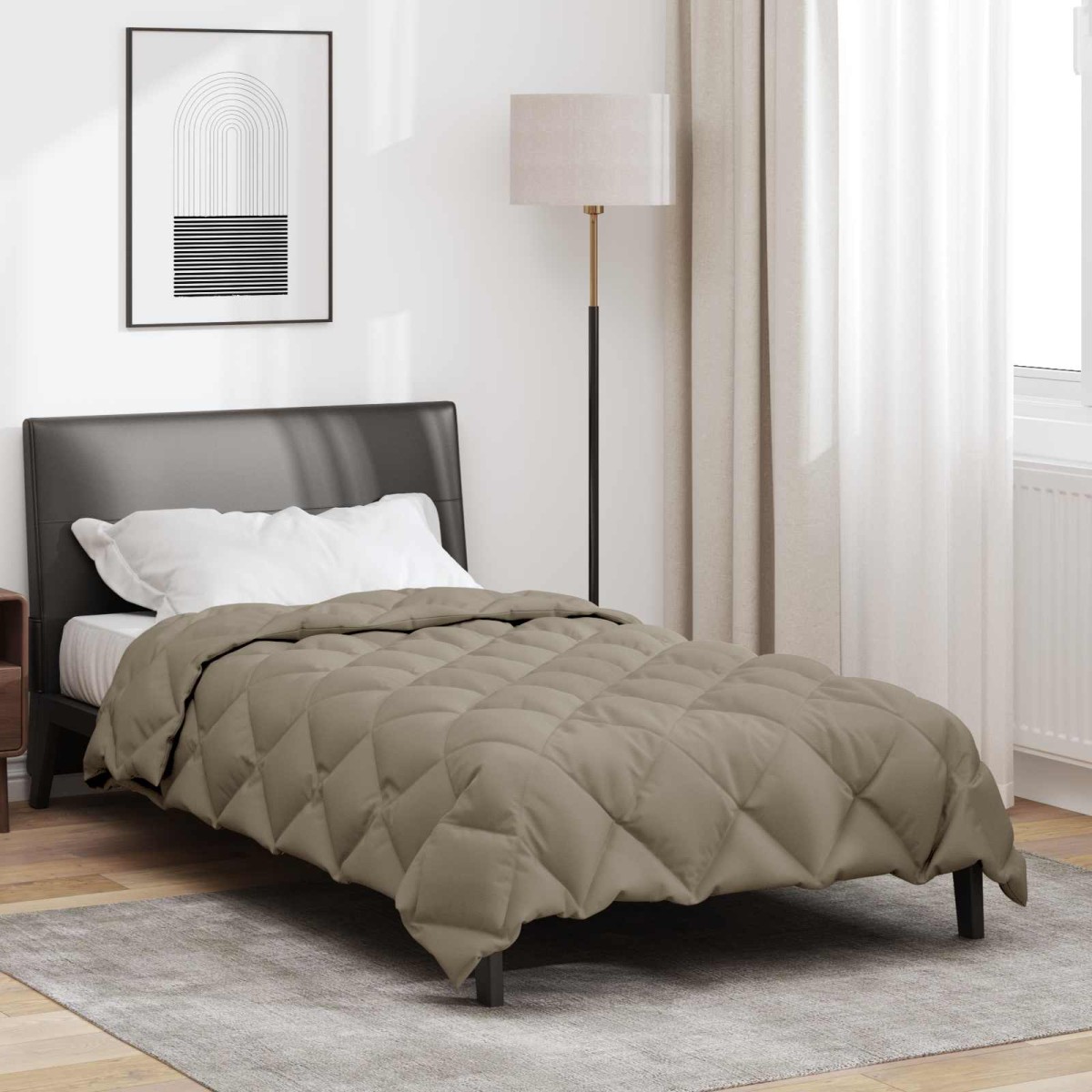 vidaXL Χειμερινό Παπλωματοθήκη 155 x 220 cm 450 gsm Ανοιχτό γκρι