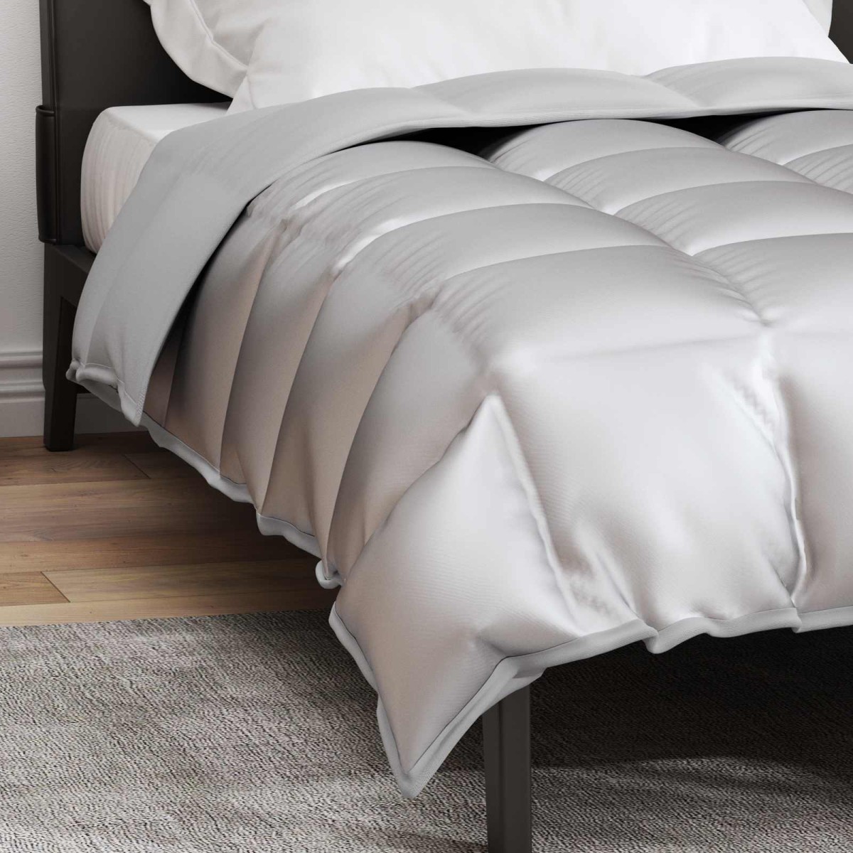 vidaXL Χειμερινό Παπλωματοθήκη 135 x 220 εκ. 450 gsm Ασημί