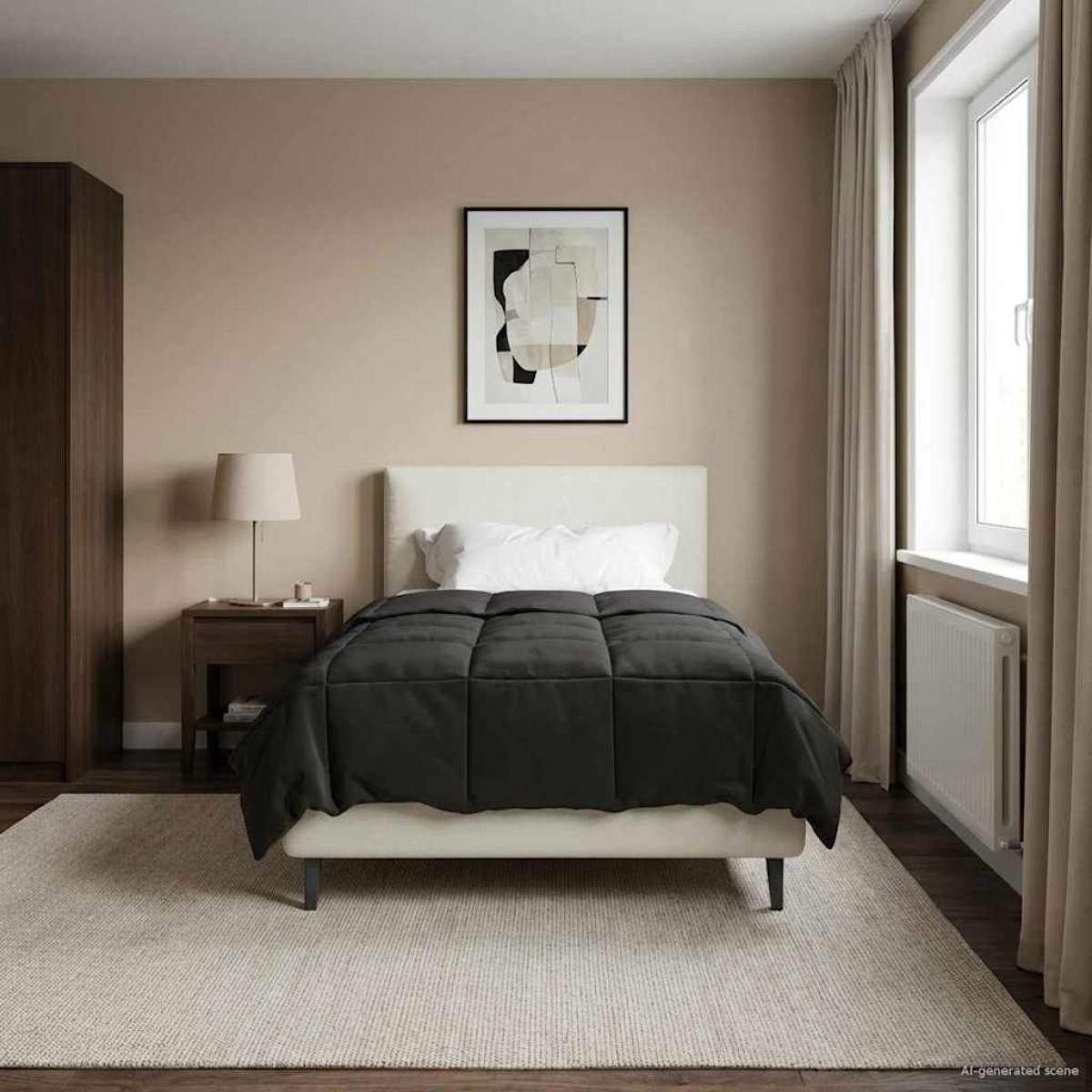 vidaXL Καλοκαιρινό Παπλωματοθήκη 135 x 200 cm Καλοκαίρι Ανθρακί