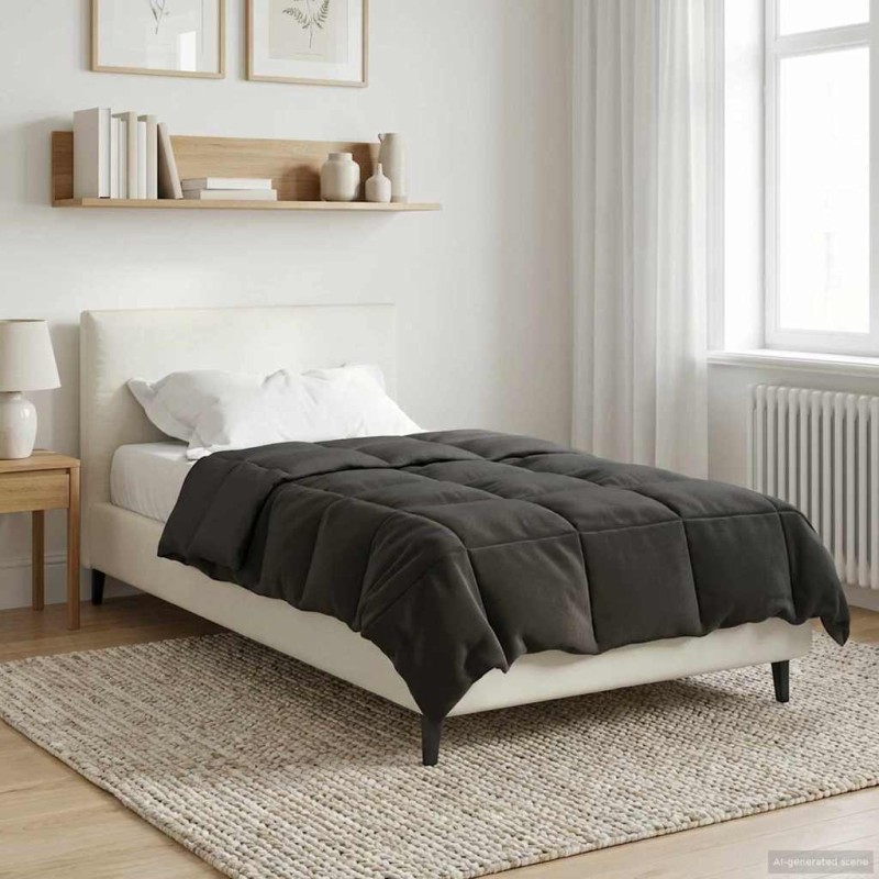 vidaXL Καλοκαιρινό Παπλωματοθήκη 135 x 200 cm Καλοκαίρι Ανθρακί