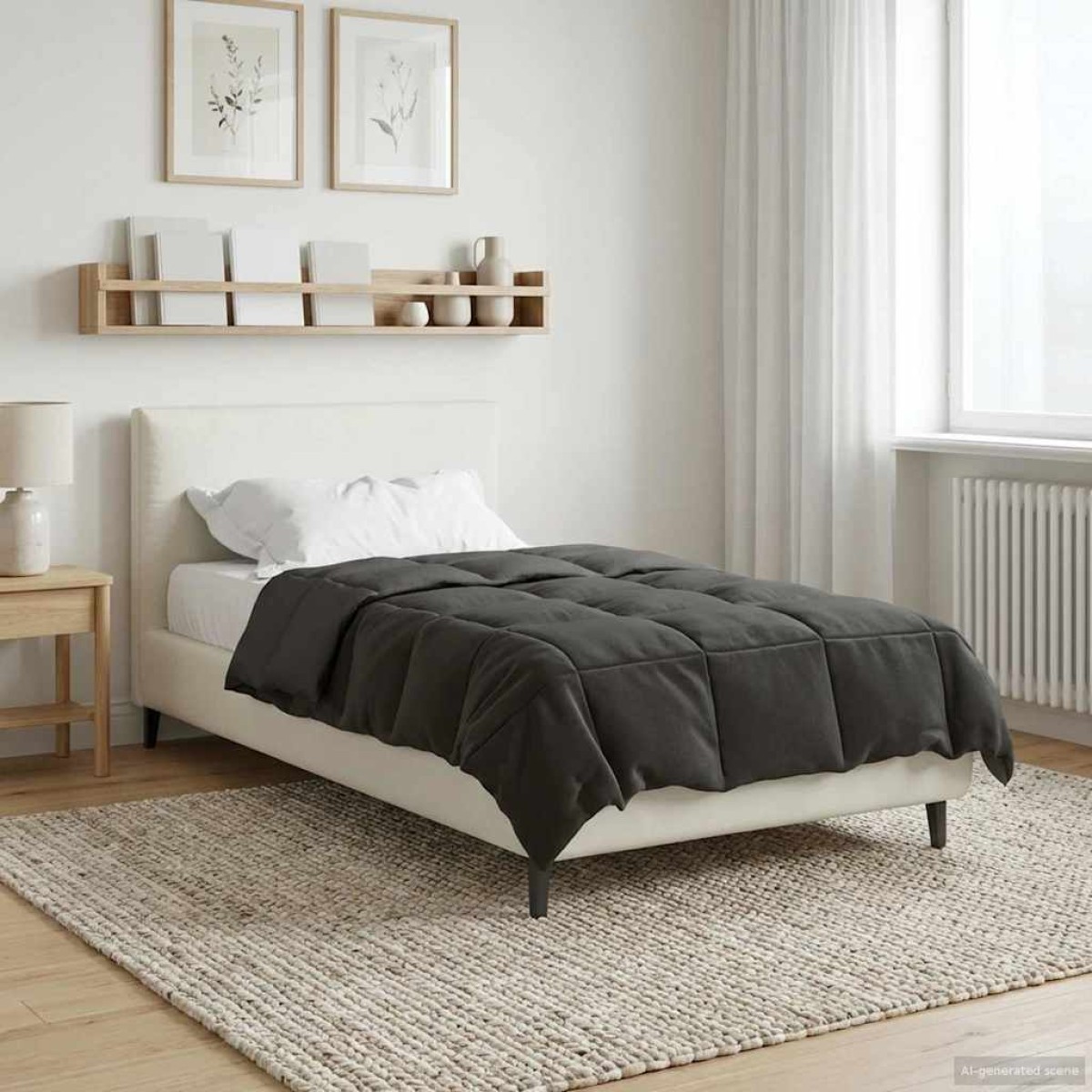 vidaXL Καλοκαιρινό Παπλωματοθήκη 140 x 200 cm Καλοκαίρι Ανθρακί