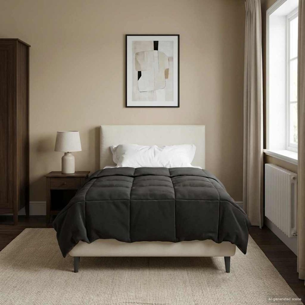 vidaXL Καλοκαιρινό Παπλωματοθήκη 155 x 200 εκ. Καλοκαίρι Ανθρακί
