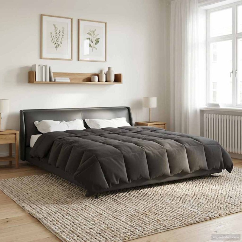 vidaXL Καλοκαιρινό Παπλωματοθήκη 200 x 200 cm Καλοκαίρι Ανθρακί