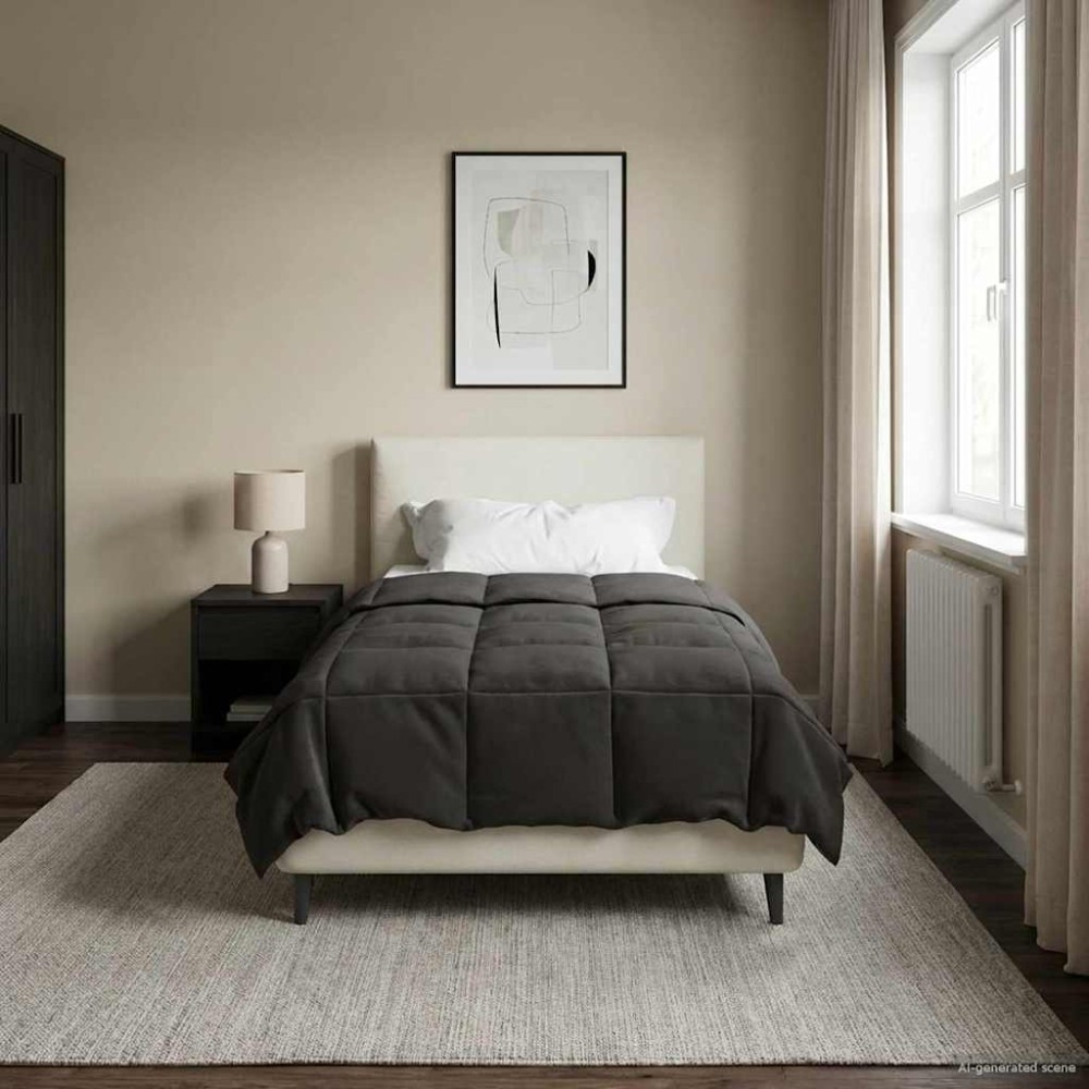 vidaXL Καλοκαιρινό Παπλωματοθήκη 140 x 220 cm Καλοκαίρι Ανθρακί