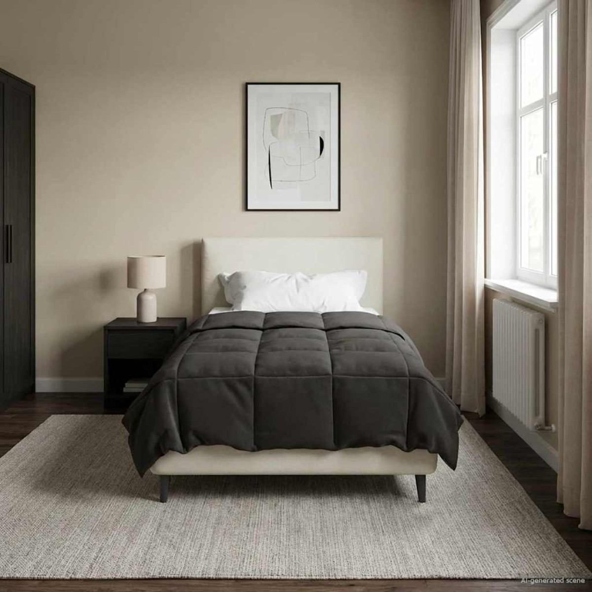 vidaXL Καλοκαιρινό Παπλωματοθήκη 140 x 220 cm Καλοκαίρι Ανθρακί