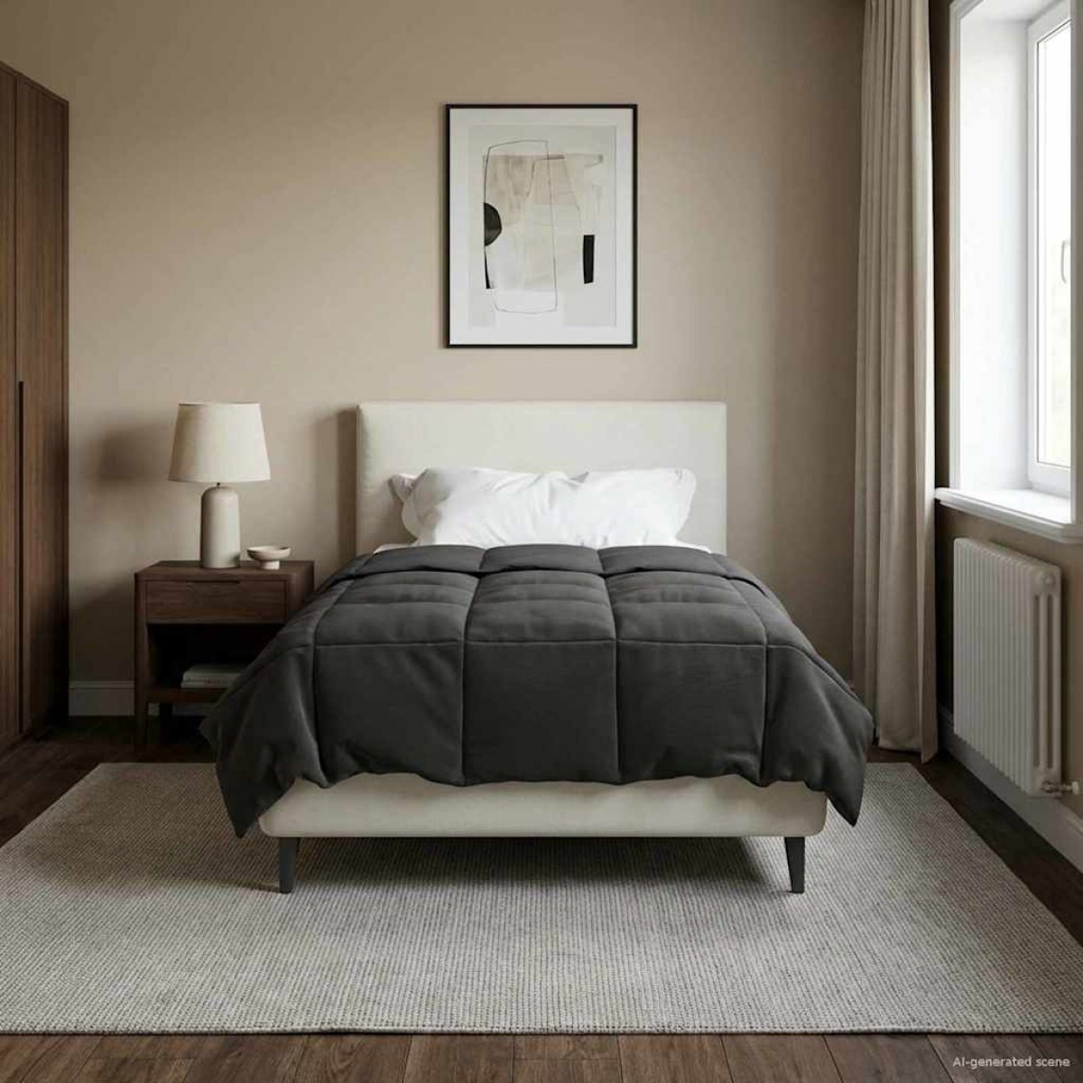 vidaXL Καλοκαιρινό Παπλωματοθήκη 155 x 220 cm Καλοκαίρι Ανθρακί