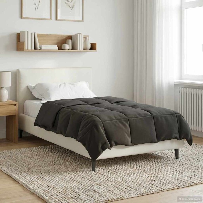 vidaXL Καλοκαιρινό Παπλωματοθήκη 155 x 220 cm Καλοκαίρι Ανθρακί