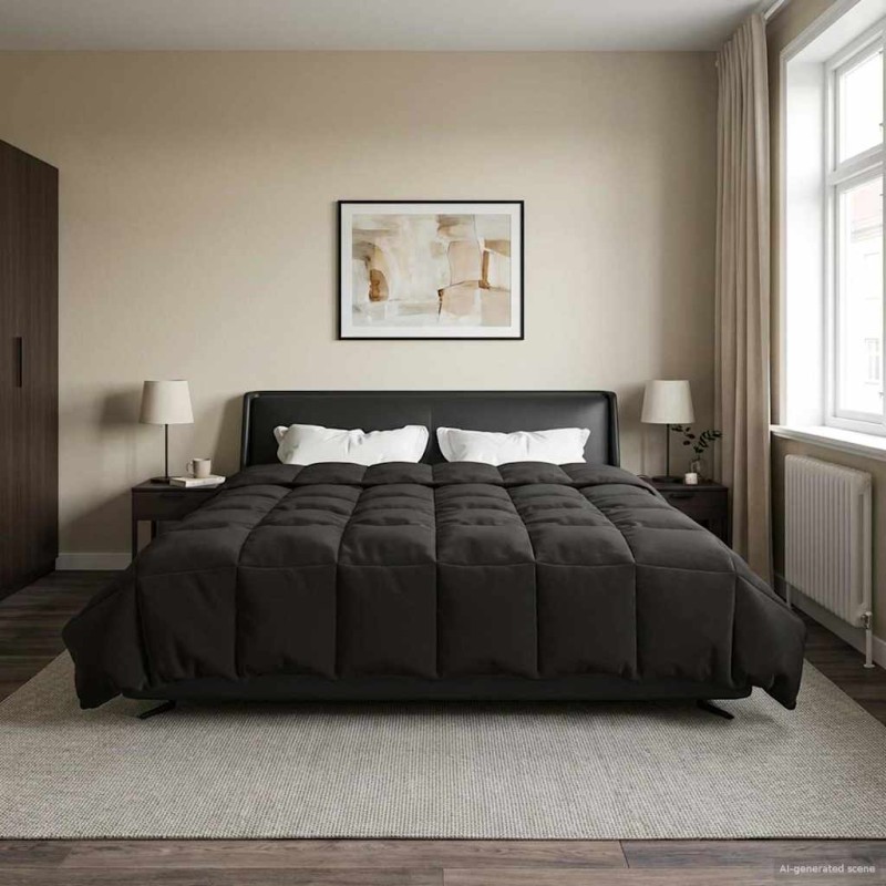 vidaXL Καλοκαιρινό Παπλωματοθήκη 200 x 220 cm Καλοκαίρι Ανθρακί