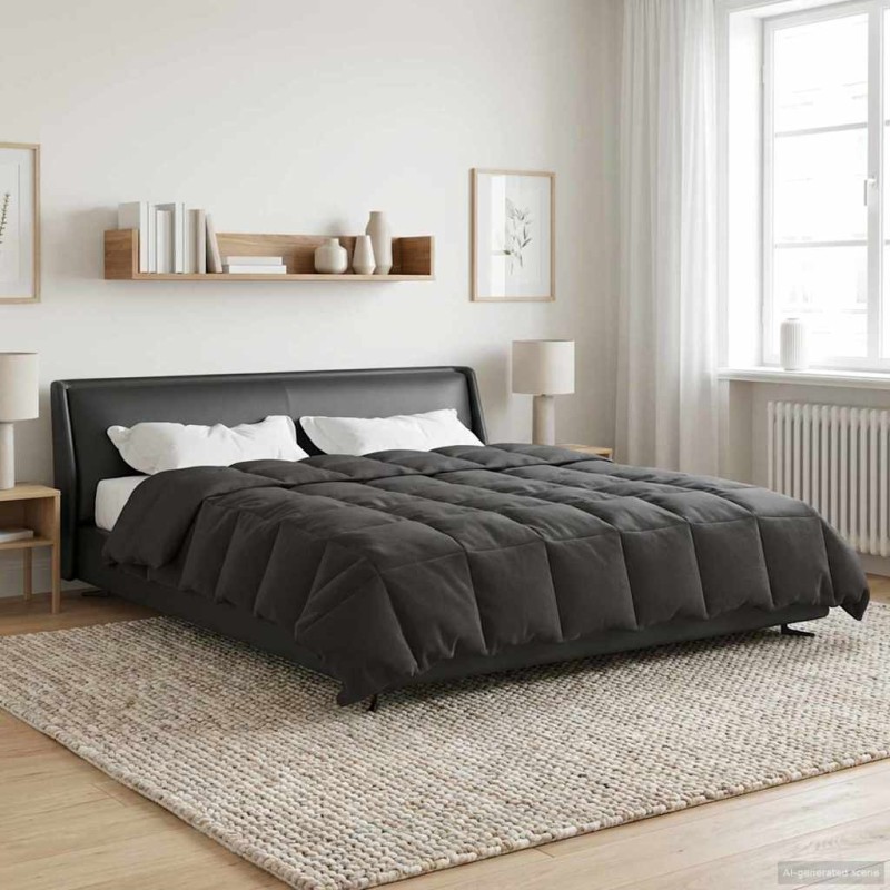vidaXL Καλοκαιρινό Παπλωματοθήκη 220 x 240 cm Καλοκαίρι Ανθρακί