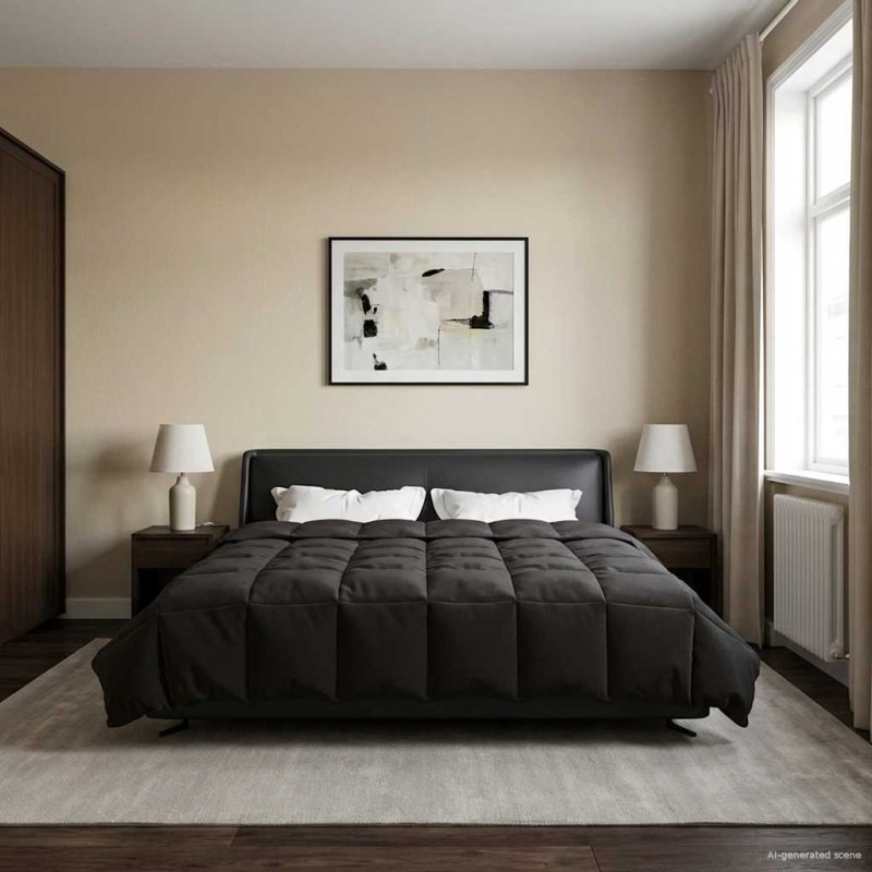 vidaXL Καλοκαιρινό Παπλωματοθήκη 220 x 260 cm Καλοκαίρι Ανθρακί