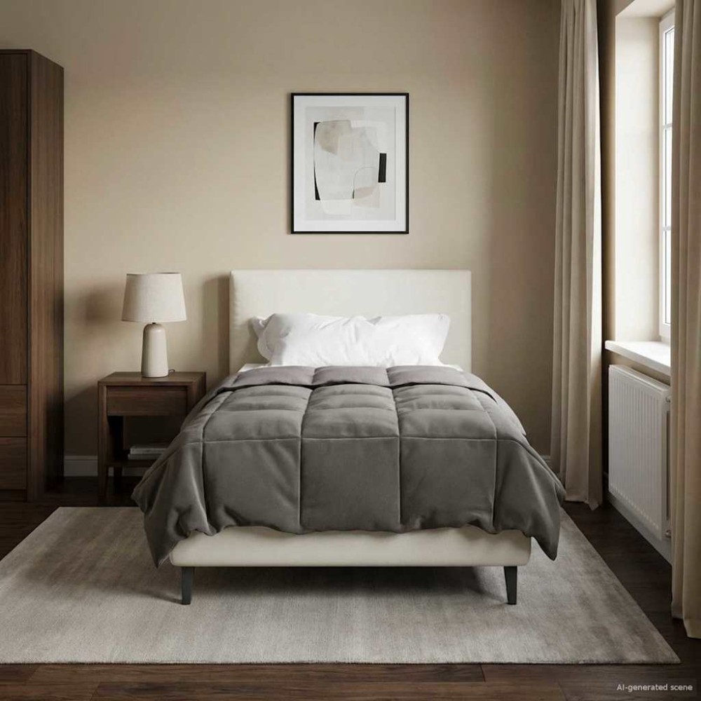 vidaXL Καλοκαιρινό Παπλωματοθήκη 135 x 200 cm Καλοκαίρι Ανοιχτό γκρι