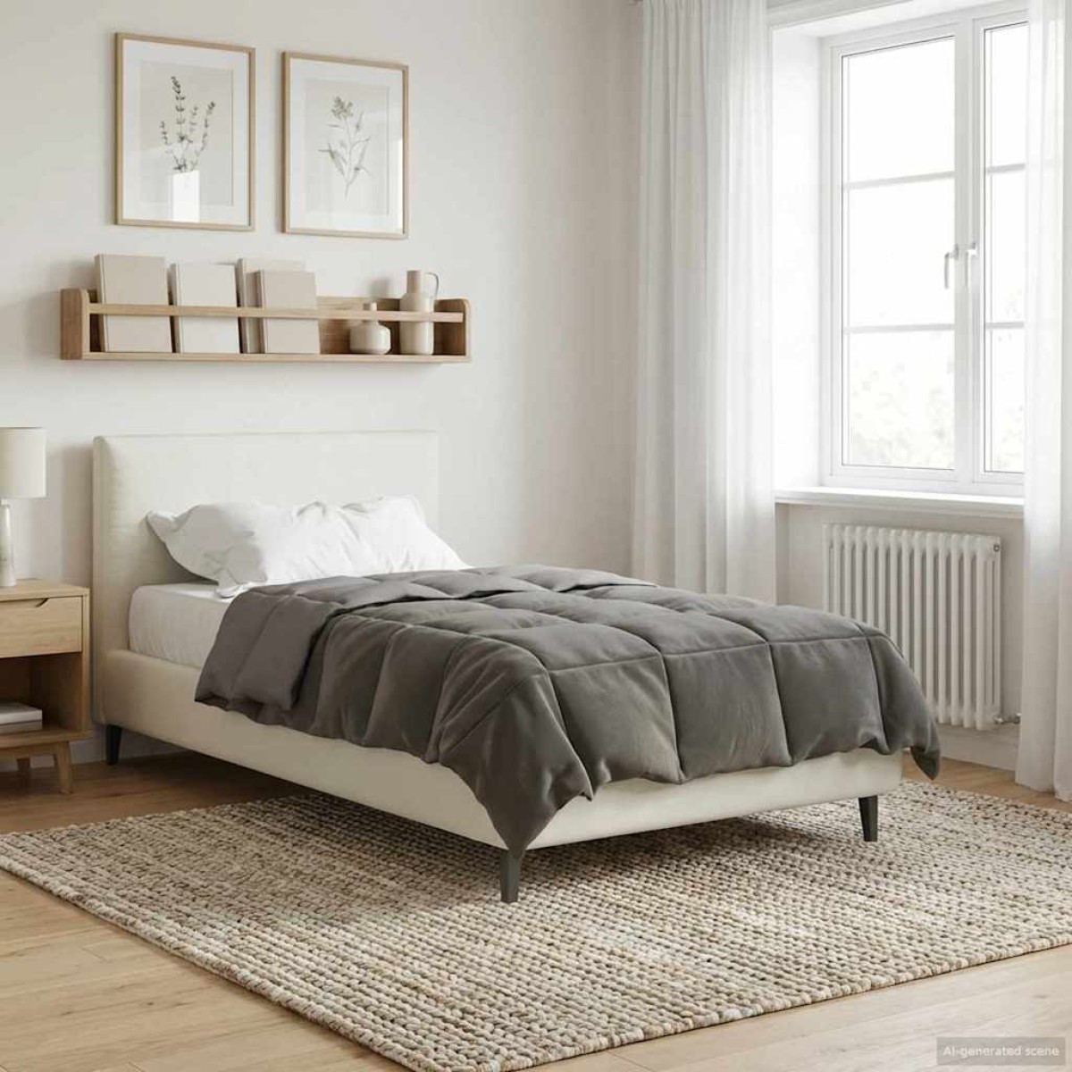 vidaXL Καλοκαιρινό Παπλωματοθήκη 135 x 200 cm Καλοκαίρι Ανοιχτό γκρι