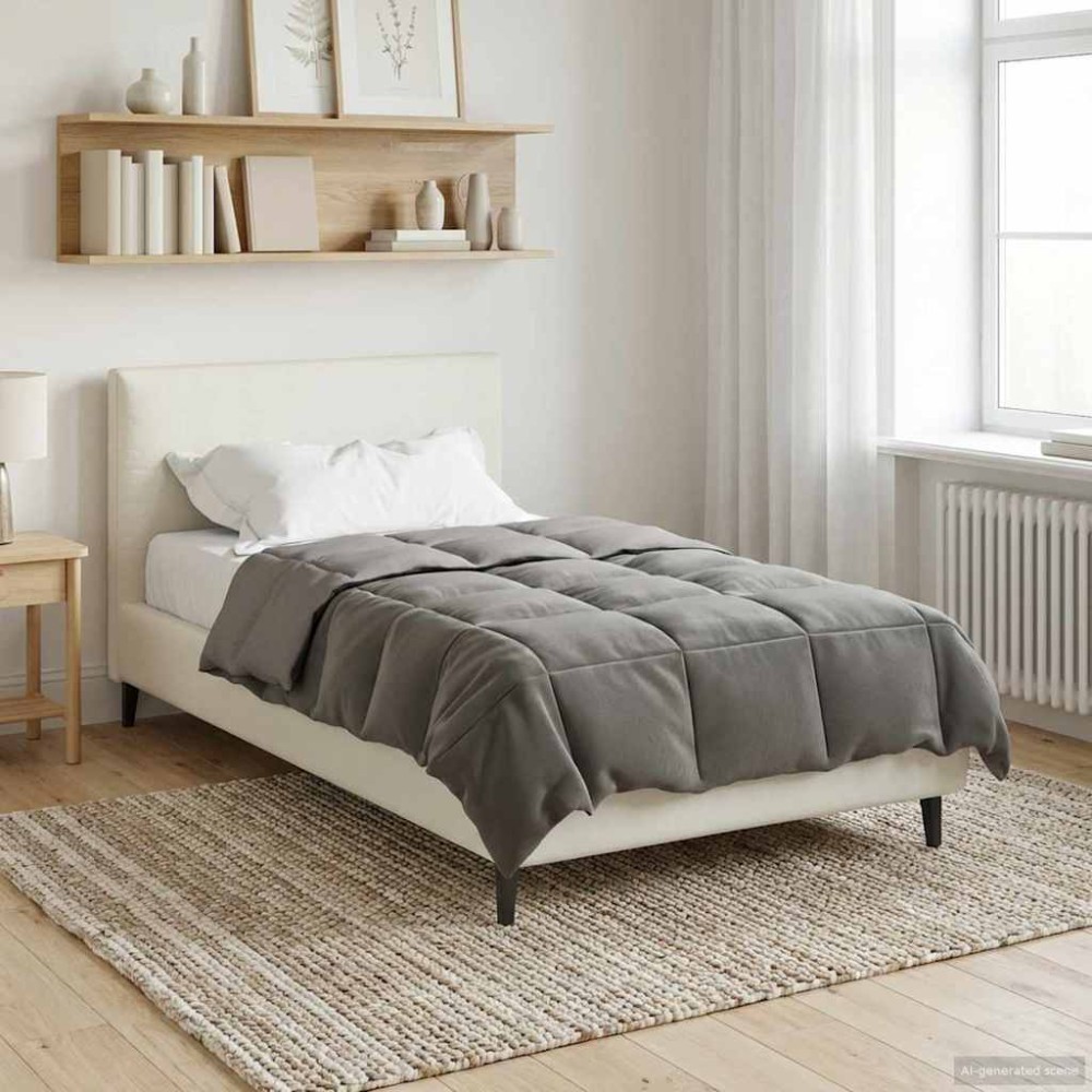 vidaXL Καλοκαιρινό Παπλωματοθήκη 140 x 200 cm Καλοκαίρι Ανοιχτό γκρι