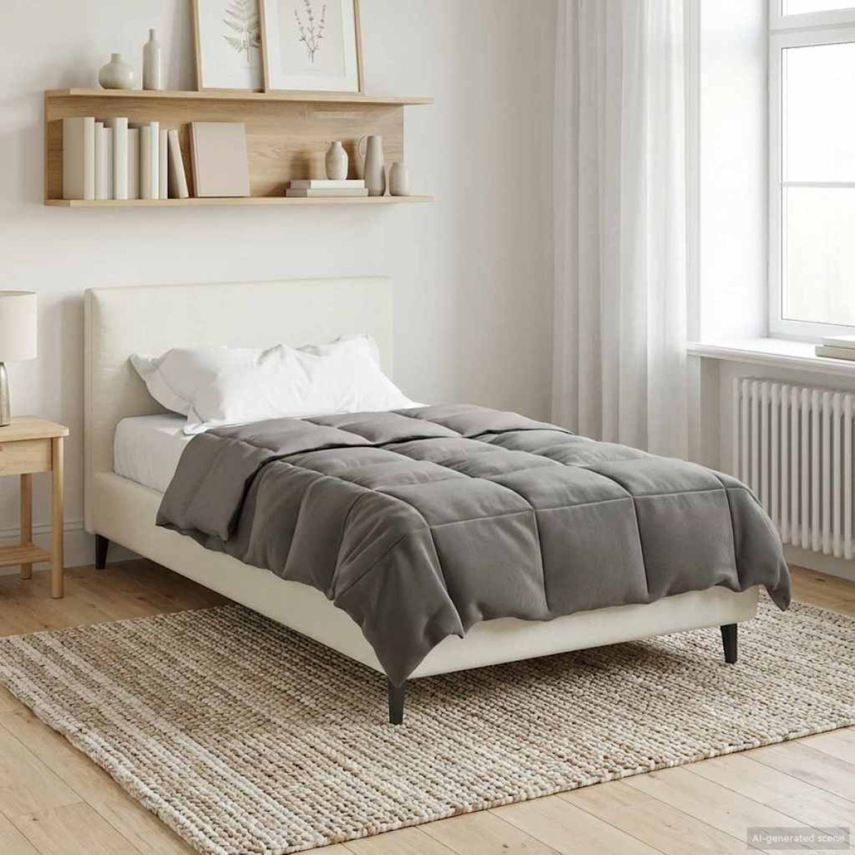 vidaXL Καλοκαιρινό Παπλωματοθήκη 140 x 200 cm Καλοκαίρι Ανοιχτό γκρι