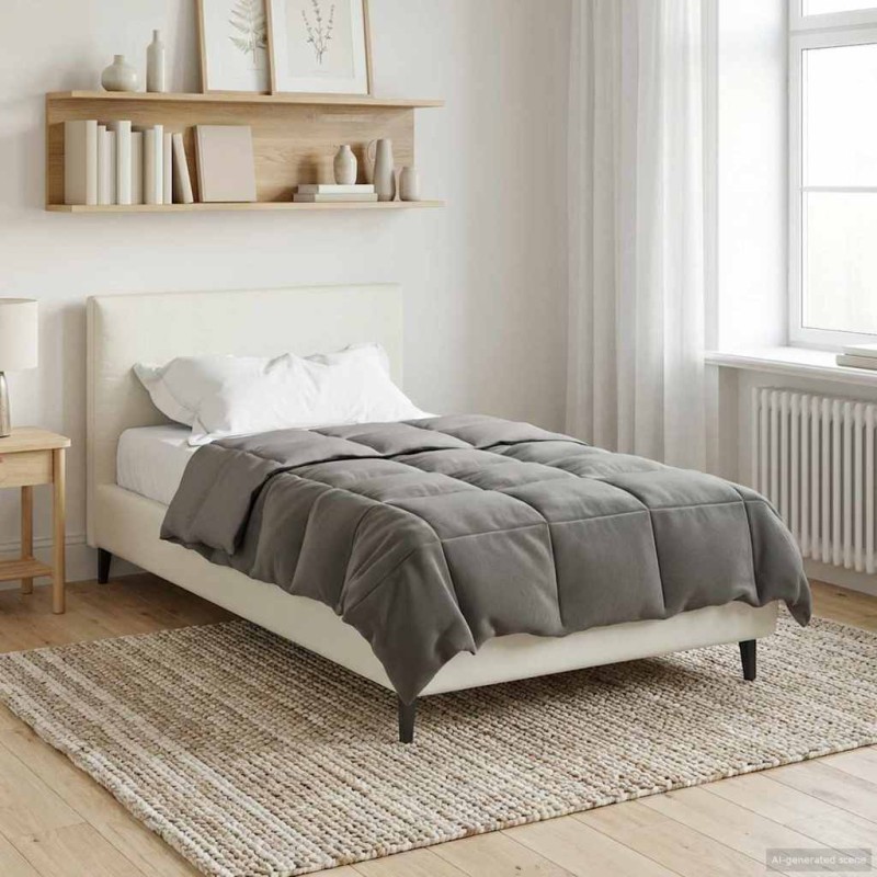 vidaXL Καλοκαιρινό Παπλωματοθήκη 140 x 200 cm Καλοκαίρι Ανοιχτό γκρι