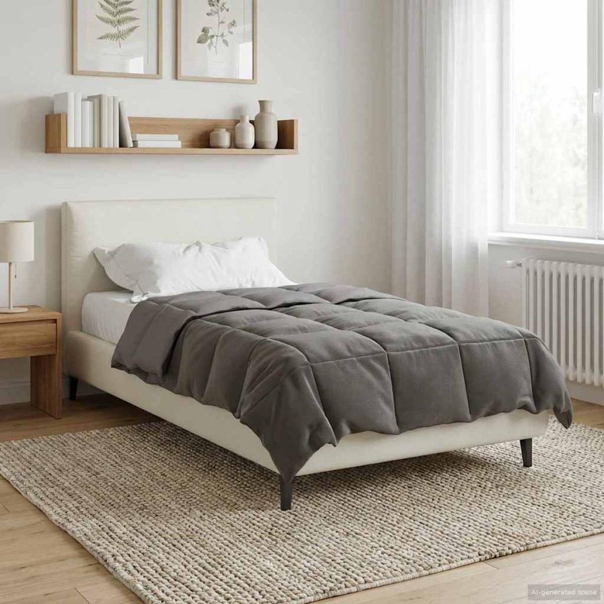 vidaXL Καλοκαιρινό Παπλωματοθήκη 155 x 200 εκ. Καλοκαίρι Ανοιχτό γκρι