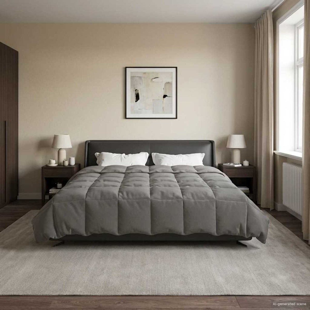 vidaXL Καλοκαιρινό Παπλωματοθήκη 200 x 200 cm Καλοκαίρι Ανοιχτό γκρι