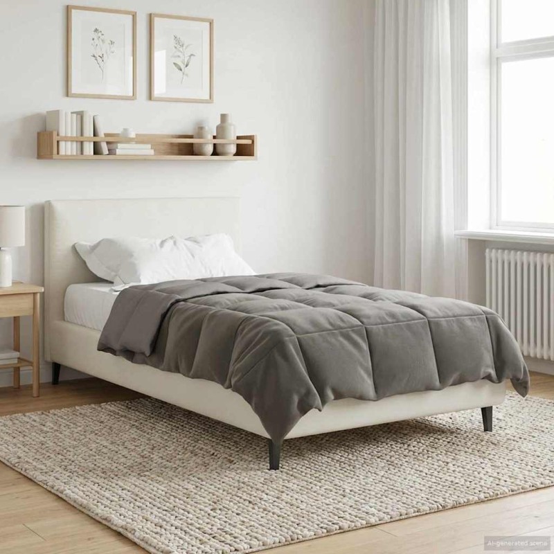 vidaXL Καλοκαιρινό Παπλωματοθήκη 140 x 220 cm Καλοκαίρι Ανοιχτό γκρι