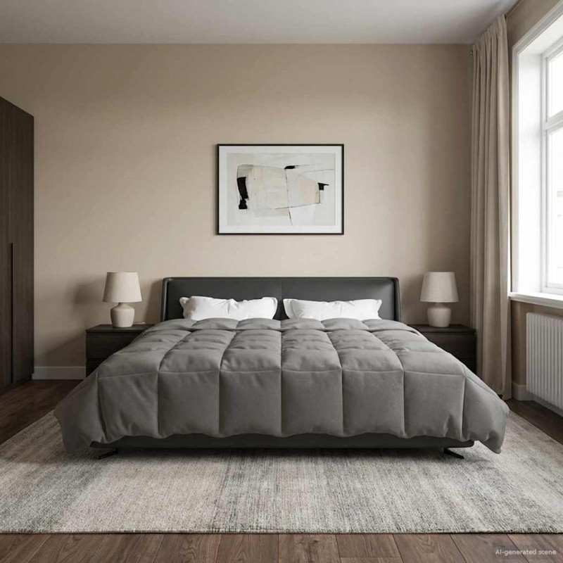vidaXL Καλοκαιρινό Παπλωματοθήκη 220 x 260 cm Καλοκαίρι Ανοιχτό γκρι