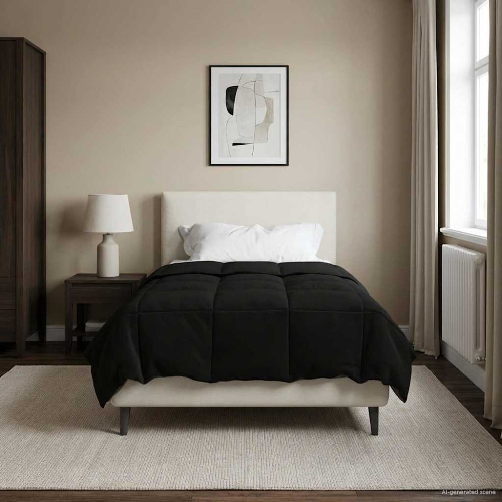 vidaXL Καλοκαιρινό Παπλωματοθήκη 135 x 200 cm Καλοκαίρι Μαύρο