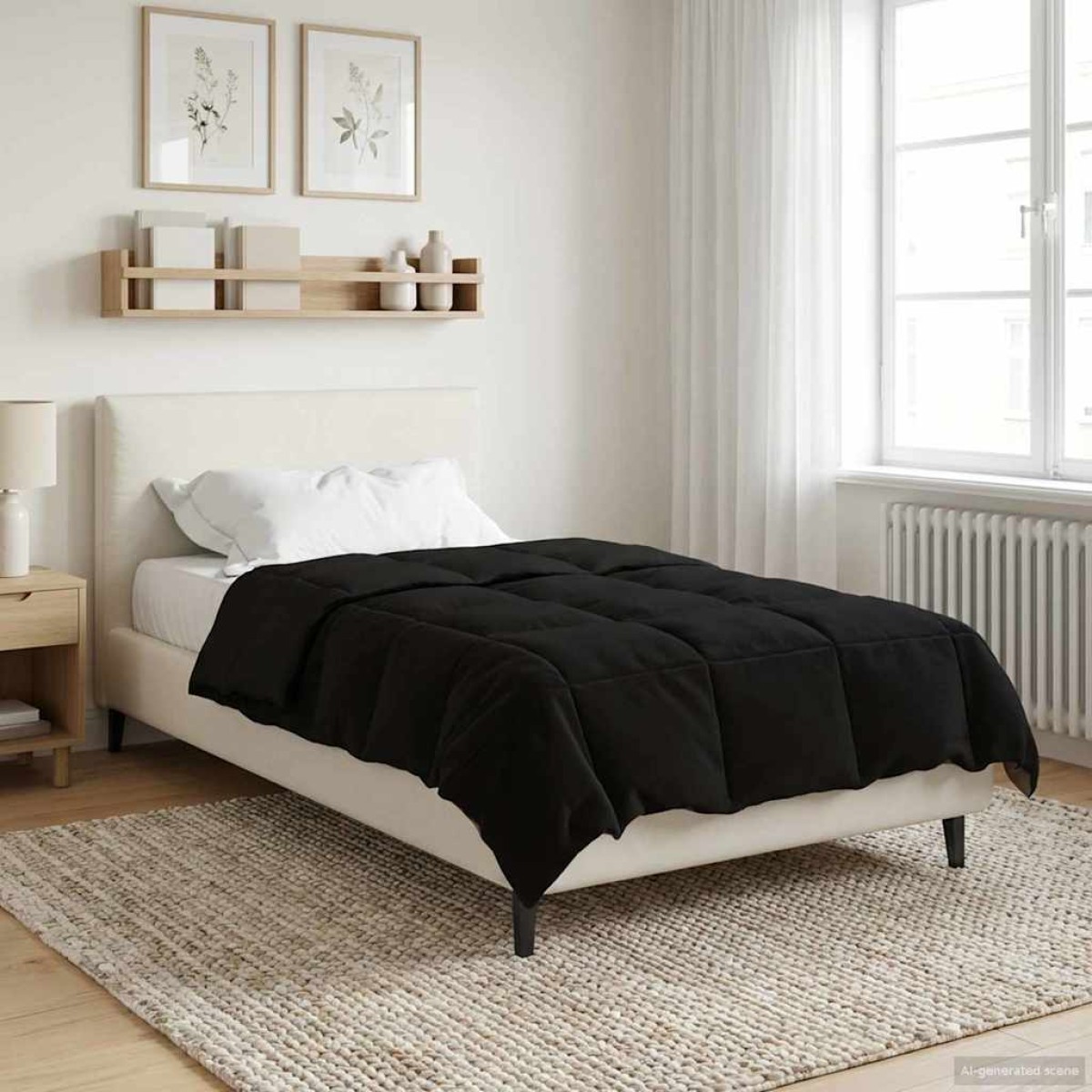 vidaXL Καλοκαιρινό Παπλωματοθήκη 155 x 200 εκ. Καλοκαίρι Μαύρο