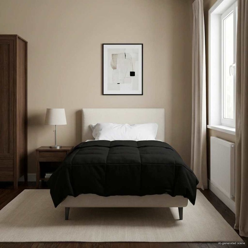 vidaXL Καλοκαιρινό Παπλωματοθήκη 155 x 200 εκ. Καλοκαίρι Μαύρο