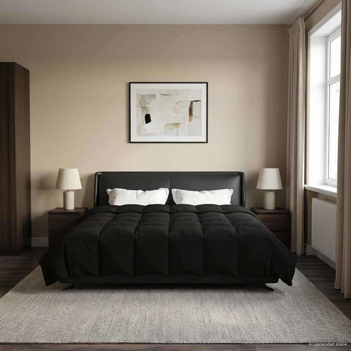 vidaXL Καλοκαιρινό Παπλωματοθήκη 200 x 240 cm Καλοκαίρι Μαύρο