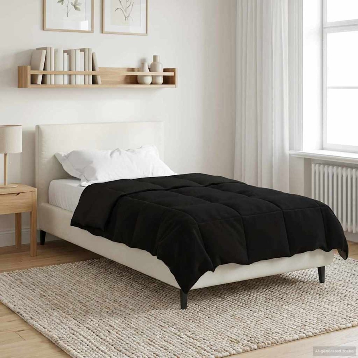 vidaXL Καλοκαιρινό Παπλωματοθήκη 140 x 220 cm Καλοκαίρι Μαύρο
