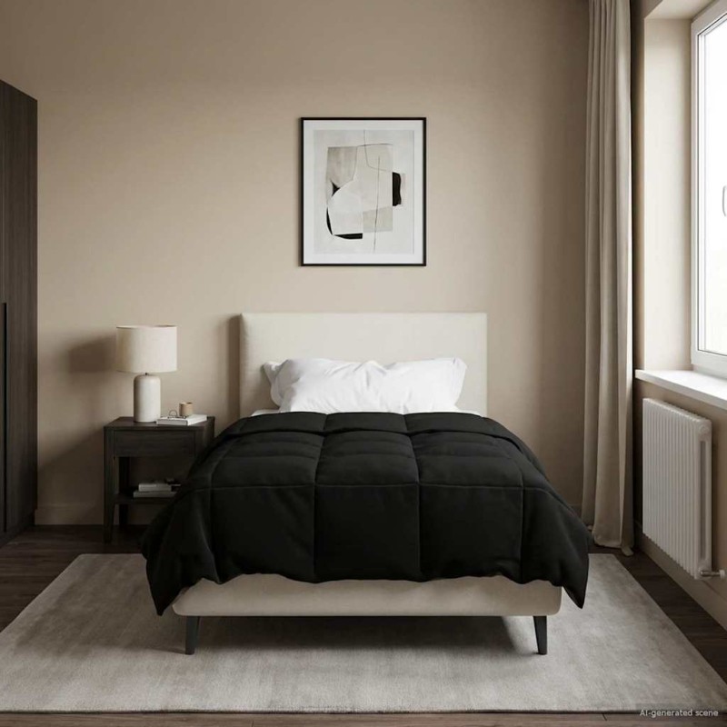 vidaXL Καλοκαιρινό Παπλωματοθήκη 140 x 220 cm Καλοκαίρι Μαύρο
