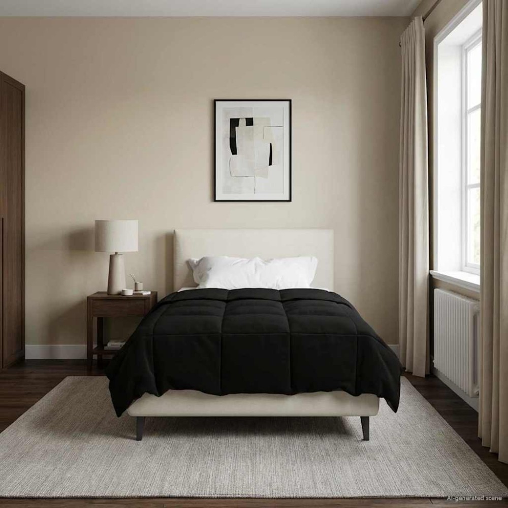 vidaXL Καλοκαιρινό Παπλωματοθήκη 155 x 220 cm Καλοκαίρι Μαύρο