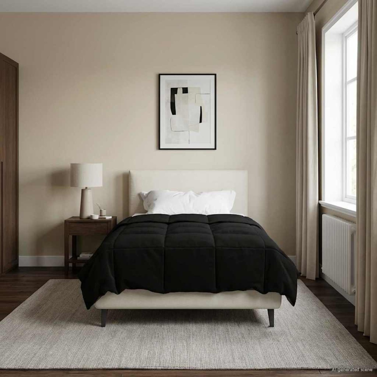 vidaXL Καλοκαιρινό Παπλωματοθήκη 155 x 220 cm Καλοκαίρι Μαύρο