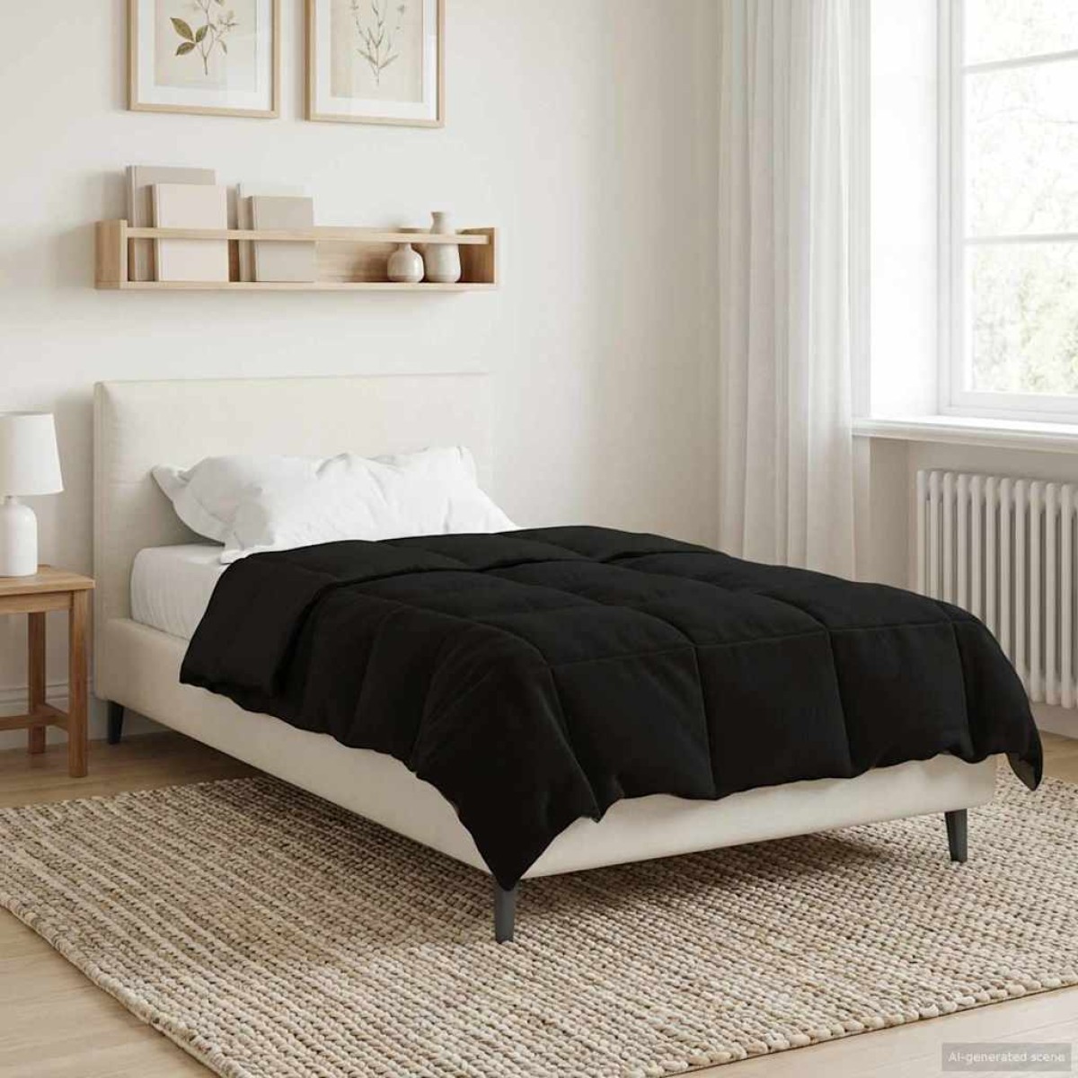 vidaXL Καλοκαιρινό Παπλωματοθήκη 155 x 220 cm Καλοκαίρι Μαύρο