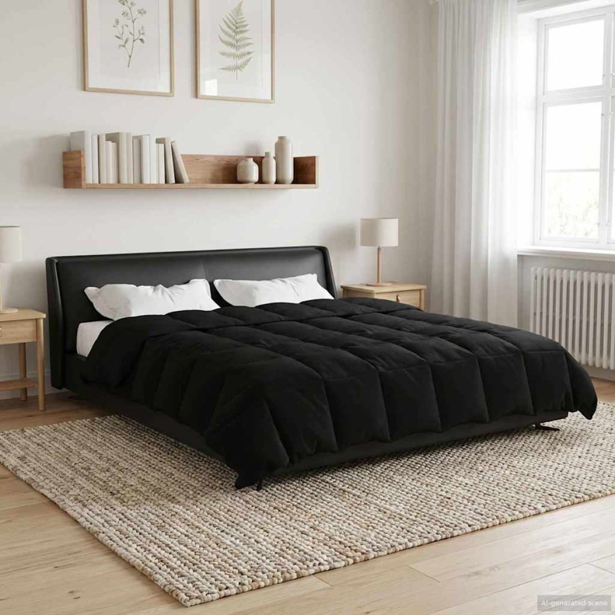 vidaXL Καλοκαιρινό Παπλωματοθήκη 200 x 220 cm Καλοκαίρι Μαύρο
