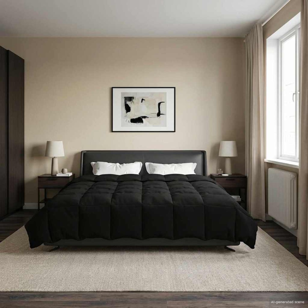 vidaXL Καλοκαιρινό Παπλωματοθήκη 220 x 240 cm Καλοκαίρι Μαύρο