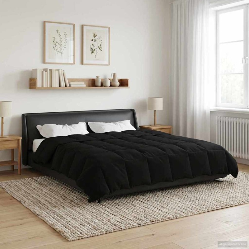 vidaXL Καλοκαιρινό Παπλωματοθήκη 220 x 240 cm Καλοκαίρι Μαύρο