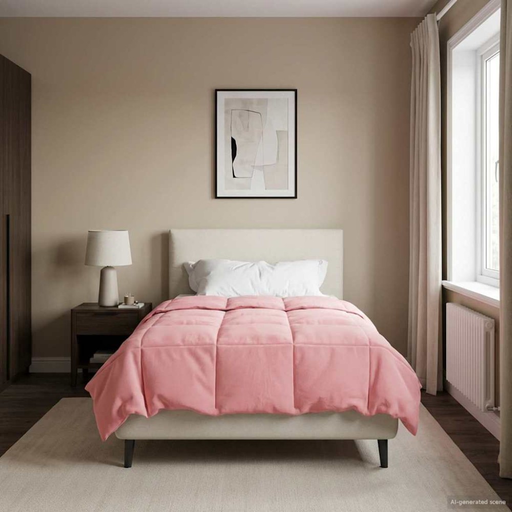 vidaXL Καλοκαιρινό Παπλωματοθήκη 140 x 200 cm Καλοκαίρι Ροζ