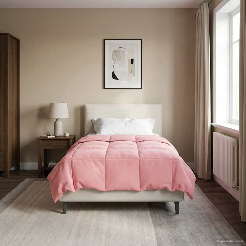 vidaXL Καλοκαιρινό Παπλωματοθήκη 155 x 200 εκ. Καλοκαίρι Ροζ