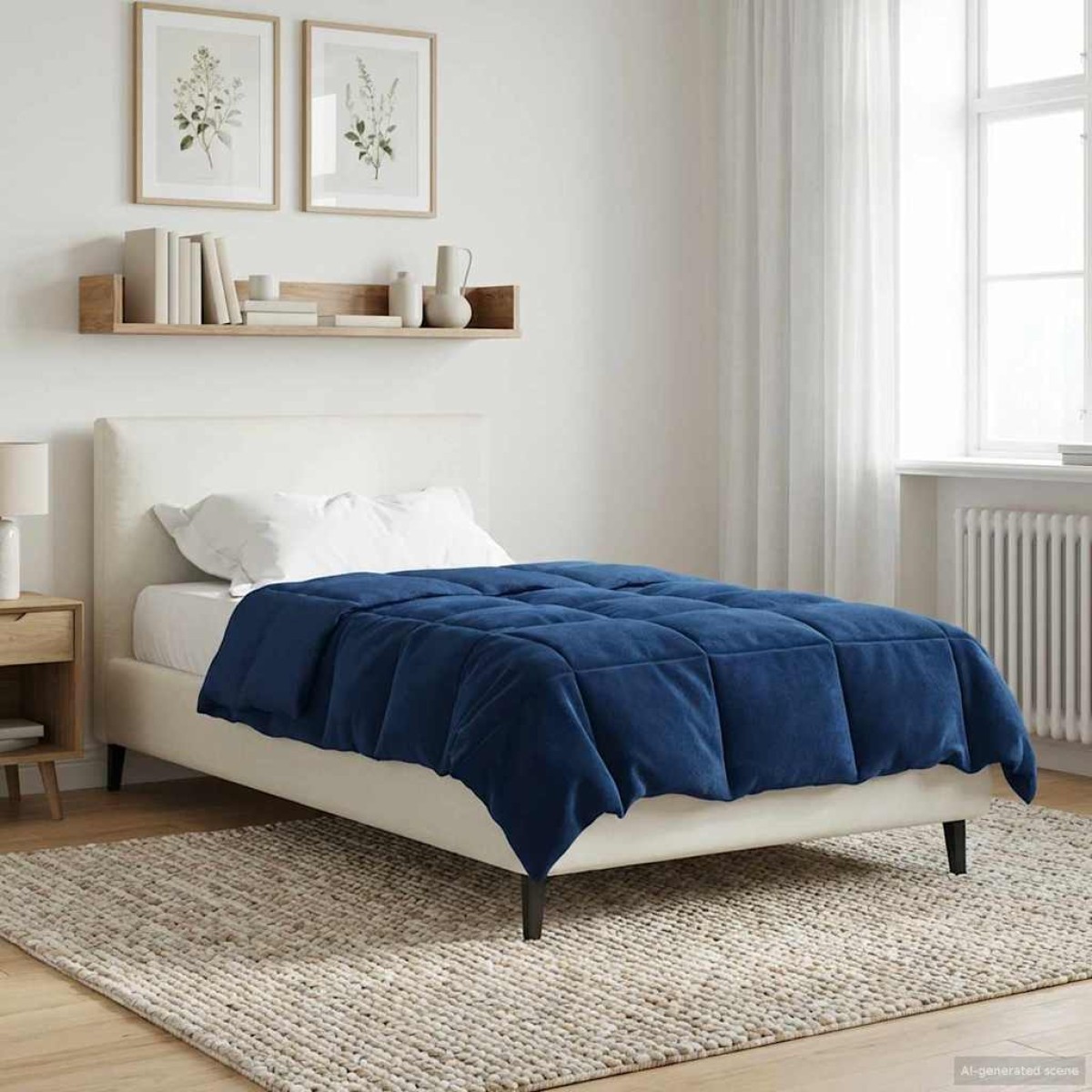 vidaXL Καλοκαιρινό Παπλωματοθήκη 140 x 200 cm Καλοκαίρι Σκούρο Μπλε