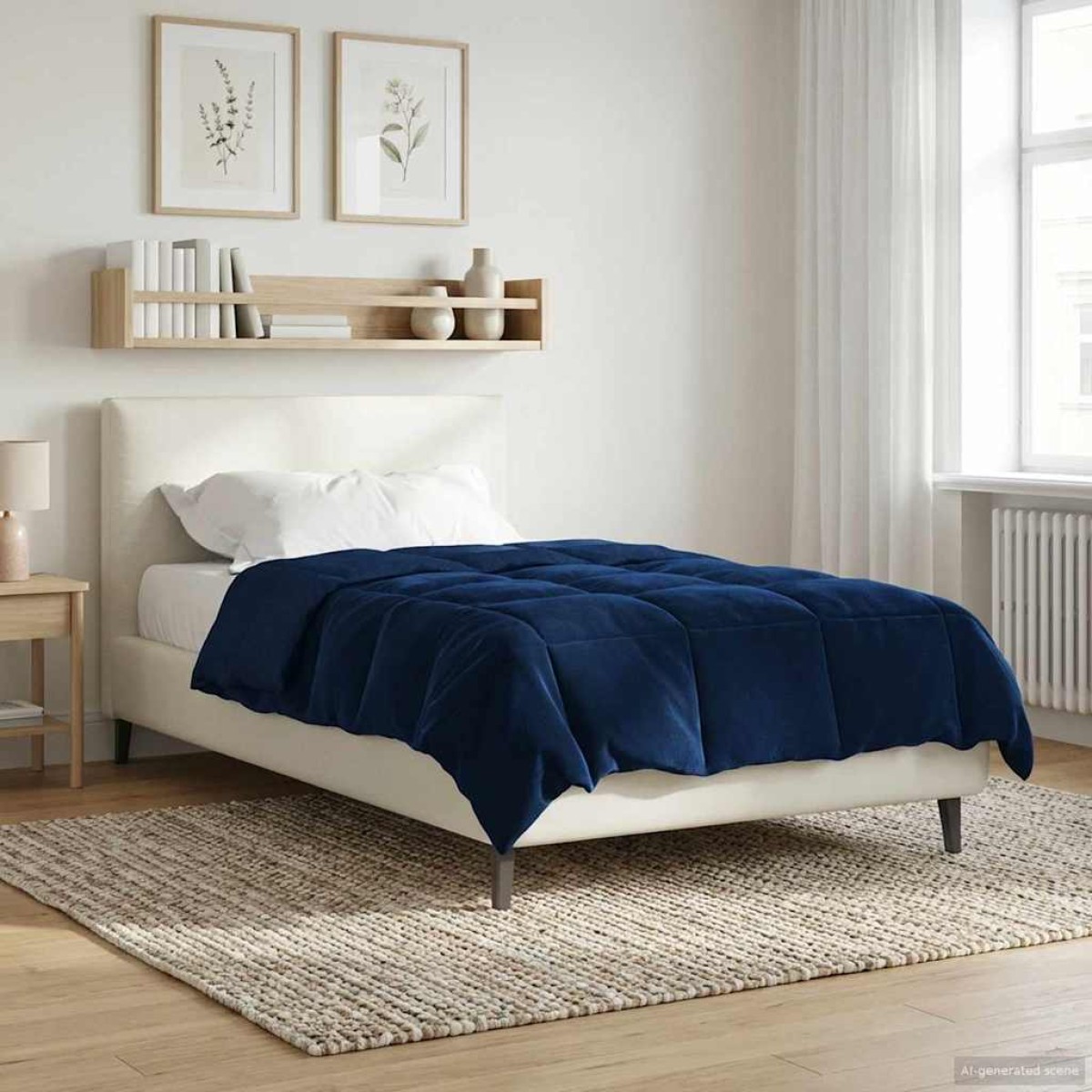 vidaXL Καλοκαιρινό Παπλωματοθήκη 155 x 200 εκ. Καλοκαίρι Σκούρο Μπλε
