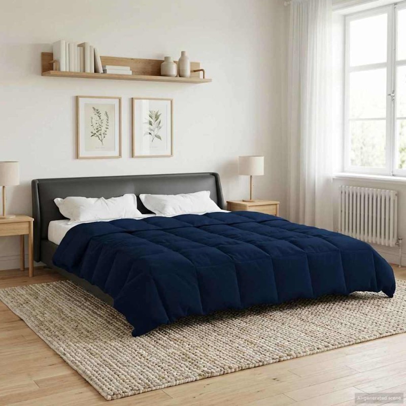 vidaXL Καλοκαιρινό Παπλωματοθήκη 200 x 200 cm Καλοκαίρι Σκούρο Μπλε