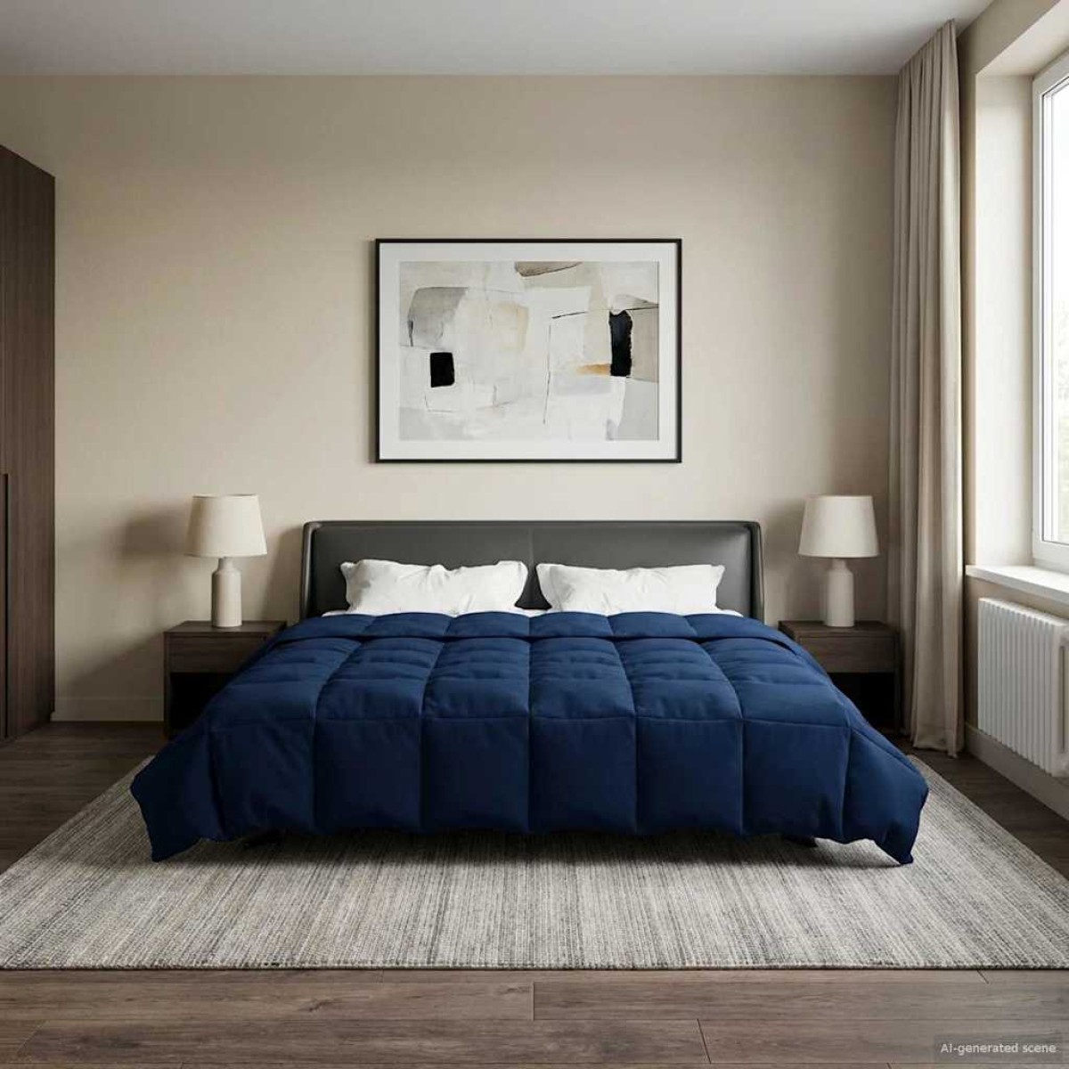 vidaXL Καλοκαιρινό Παπλωματοθήκη 200 x 240 cm Καλοκαίρι Σκούρο Μπλε