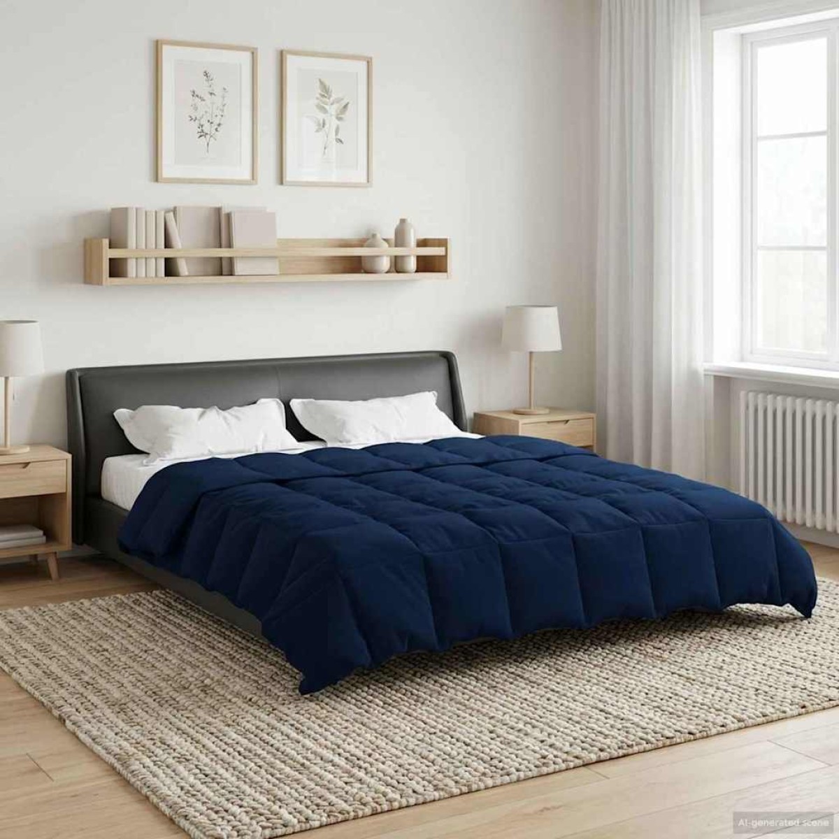 vidaXL Καλοκαιρινό Παπλωματοθήκη 200 x 240 cm Καλοκαίρι Σκούρο Μπλε