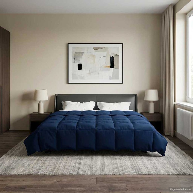 vidaXL Καλοκαιρινό Παπλωματοθήκη 200 x 240 cm Καλοκαίρι Σκούρο Μπλε