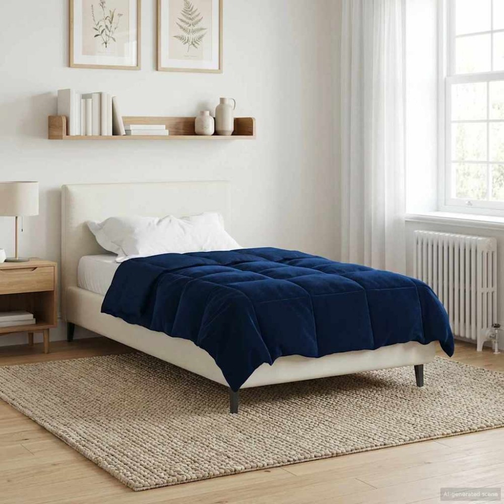vidaXL Καλοκαιρινό Παπλωματοθήκη 140 x 220 cm Καλοκαίρι Σκούρο Μπλε