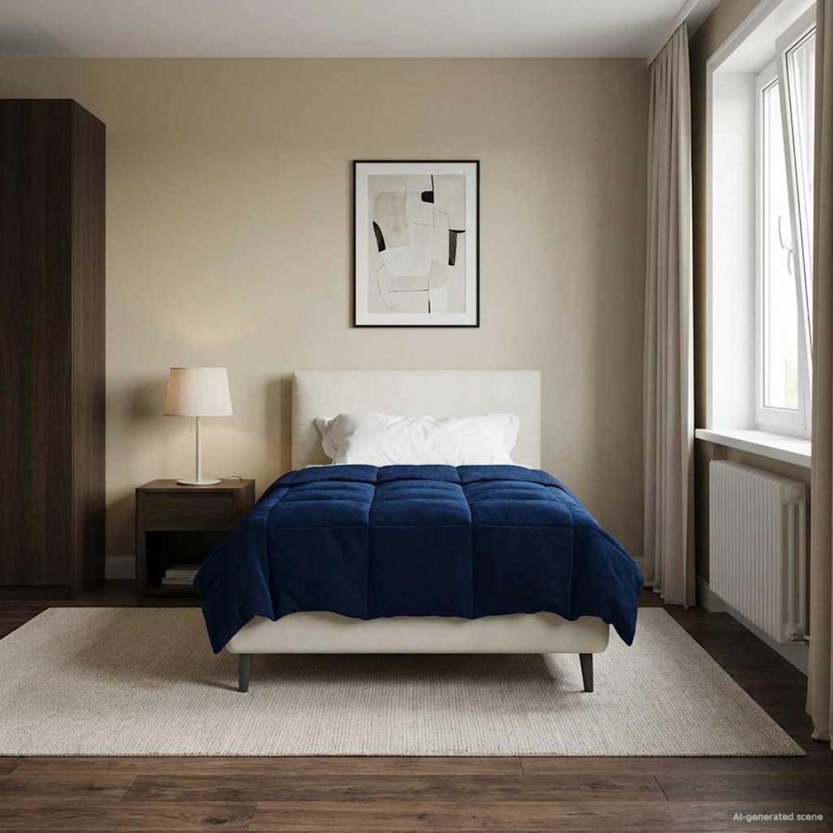 vidaXL Καλοκαιρινό Παπλωματοθήκη 140 x 220 cm Καλοκαίρι Σκούρο Μπλε