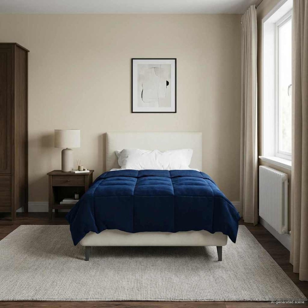 vidaXL Καλοκαιρινό Παπλωματοθήκη 155 x 220 cm Καλοκαίρι Σκούρο Μπλε